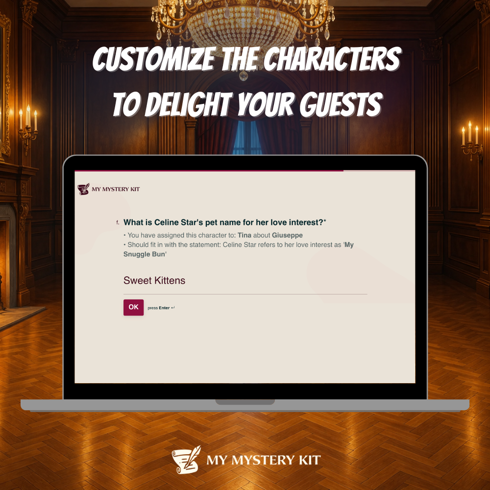 Customize the characters to delight your guests